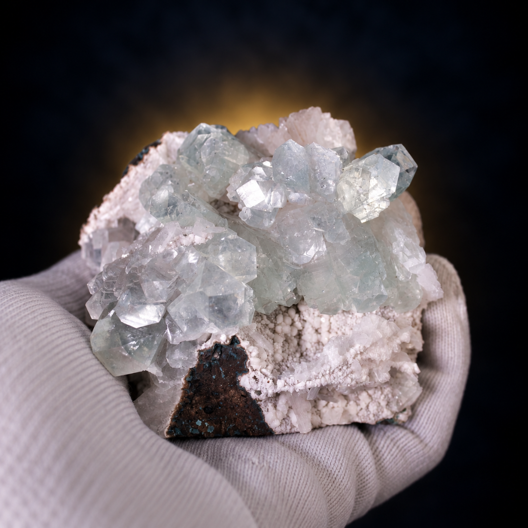 Natural Green Apophyllite with Matrix – 350 g