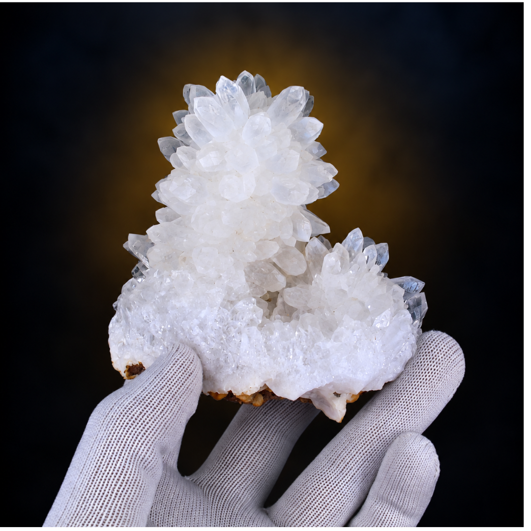 Natural White Crystal Mineral Cluster – 530 g