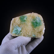 Natural Green Apophyllite with Stilbite Crystal Matrix Mineral Specimen from India 180 gm  9 × 7 × 2 cm