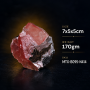 Natural Red Calcite Crystal Matrix Mineral Specimen from India