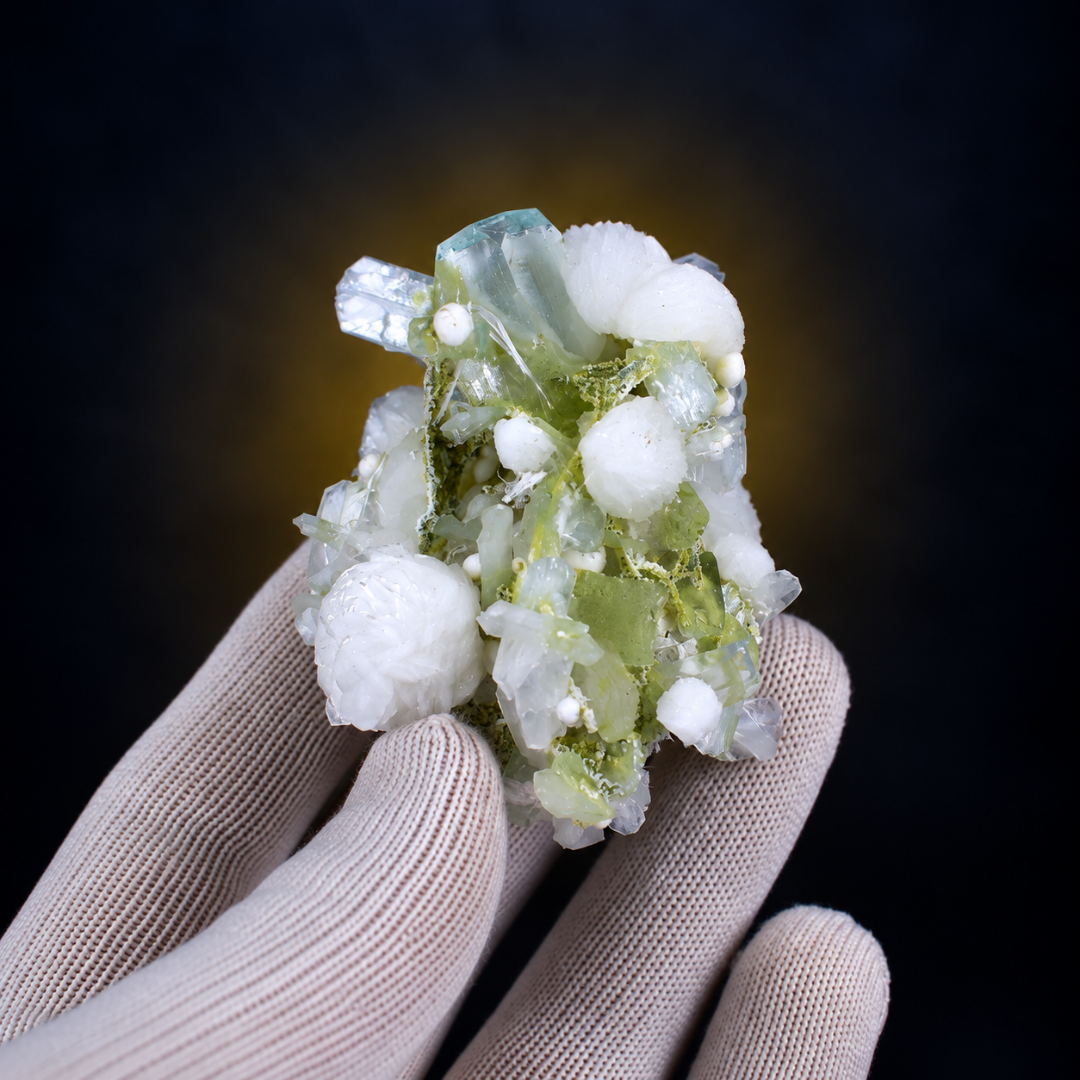 Natural Okenite with Apophyllite &amp; Heulandite Mineral Specimen – 70g