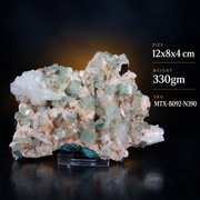 Natural Green Apophyllite with Heulandite Crystal Specimen – India
