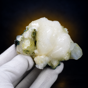 Natural White Stilbite with Green Apophyllite Mineral Specimen – 160g