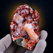 Natural Apophyllite &amp; Stilbite with Hematite Mineral Specimen – 180g