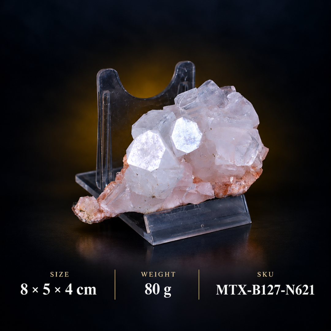 Natural Apophyllite with Stilbite Mineral Specimen – 80g