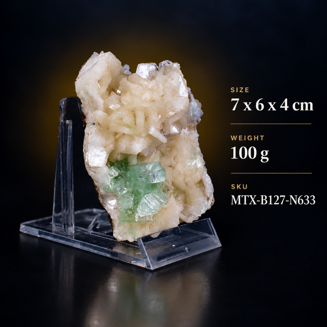 Natural Green Apophyllite Crystal Mineral Specimen – 100g