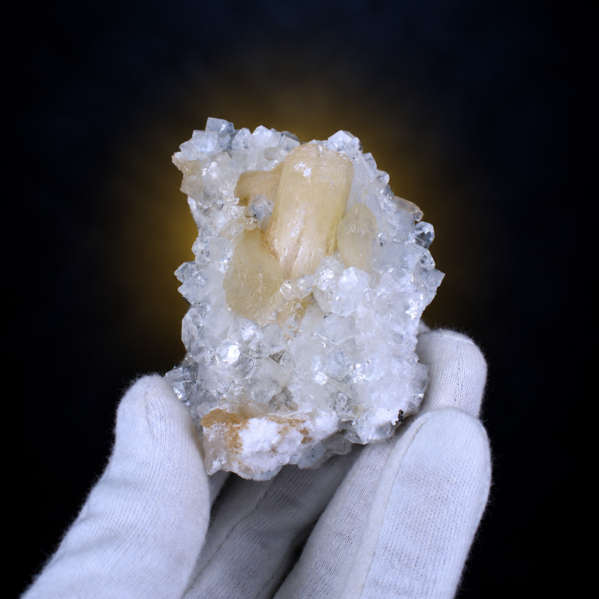Calcite with Apophyllite Crystal Specimen | 8×6×4 cm | 140g