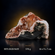 Natural Stilbite with Chalcedony Geode Mineral Specimen – 570g