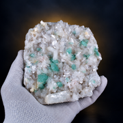 Natural Green Apophyllite with Heulandite Crystal Specimen – India