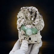 Natural Green Apophyllite with Heulandite Crystal Specimen – India