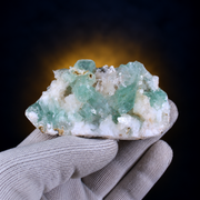 Natural Green Apophyllite with White Stilbite on Matrix – 180 g