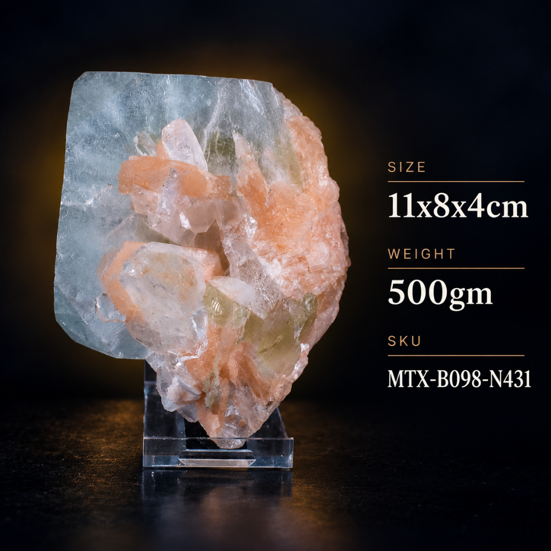 Natural Apophyllite with Heulandite Matrix Mineral Specimen