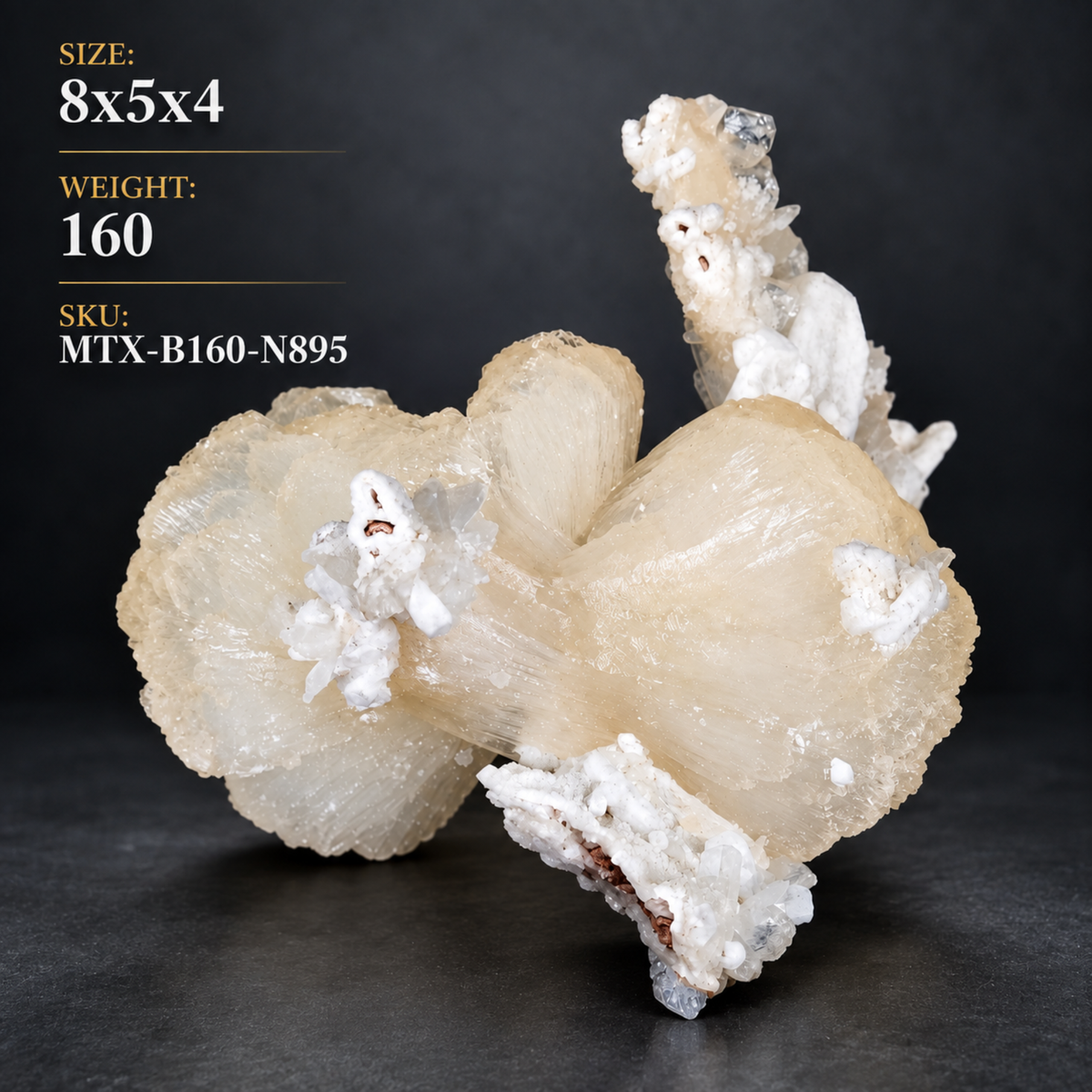 Natural Stilbite with Heulandite Crystal Cluster – 160 g