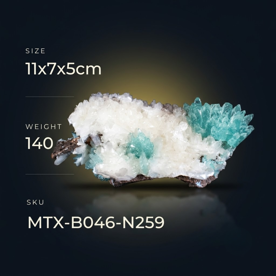 Green Apophyllite on Matrix · 140 g · 11 × 7 × 5 cm · India