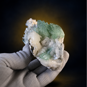 Natural Green Apophyllite, Stilbite with Heulandite Crystal Specimen – India