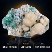 Natural Green Apophyllite with Heulandite Matrix Mineral Specimen