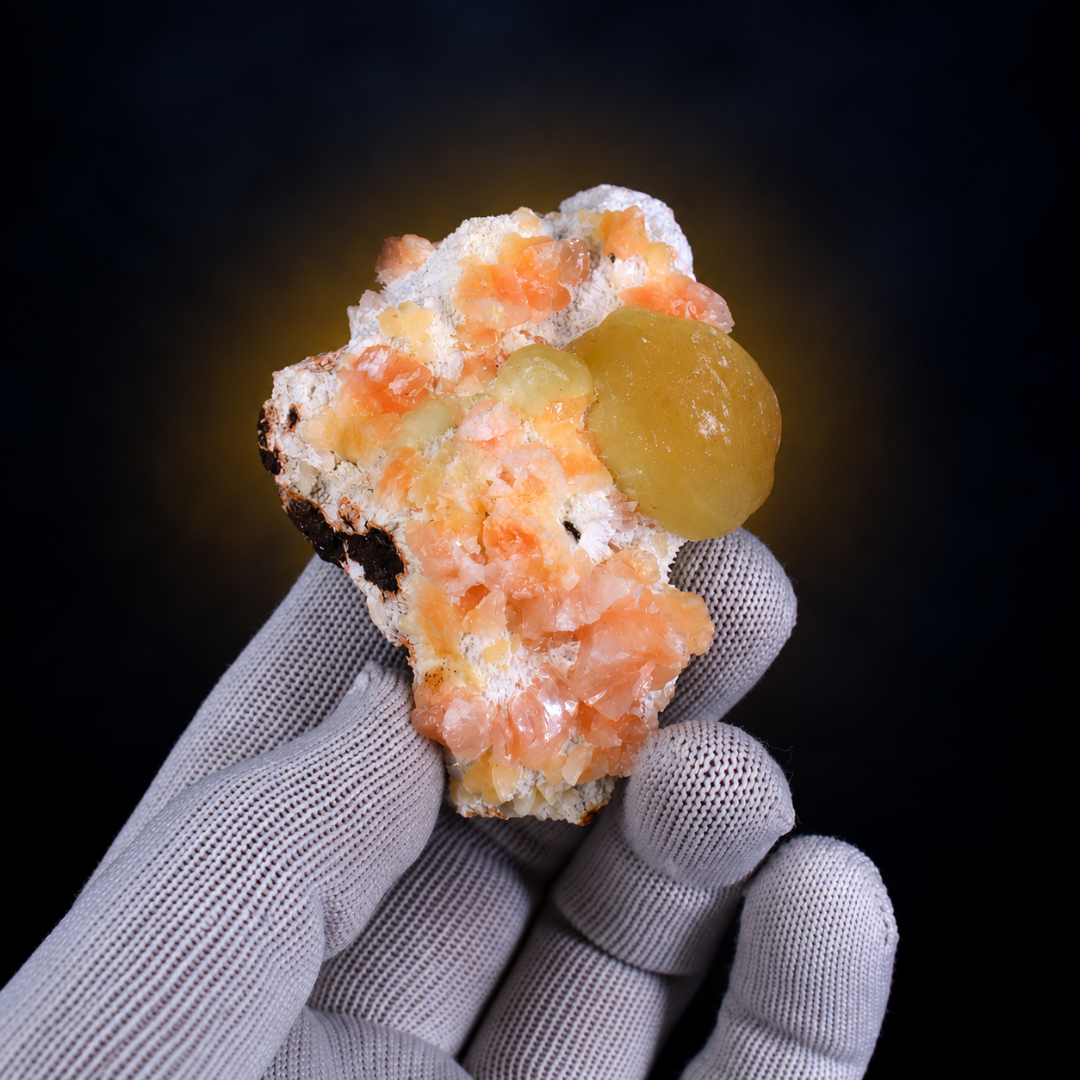 Natural Stilbite with Calcite Mineral Specimen – 80g