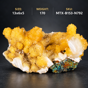 Natural Yellow Calcite with White Stilbite Crystal Cluster – 170 g