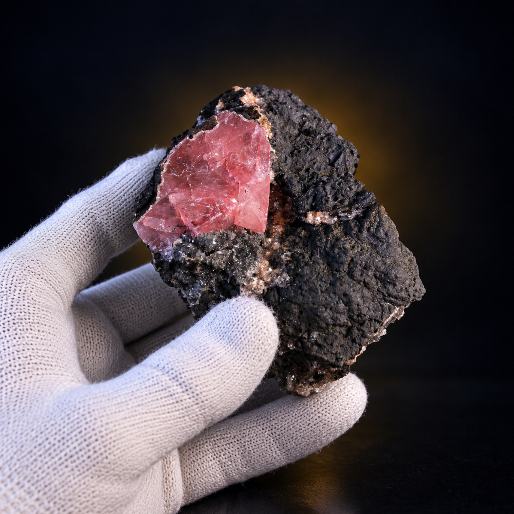 Natural Pink Calcite Crystal Mineral Specimen – India