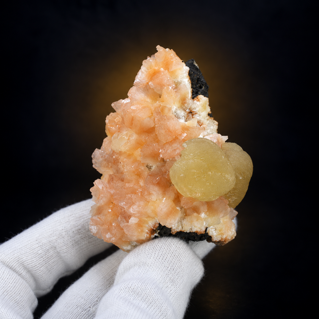 Natural Stilbite with Calcite Mineral Specimen – 90g