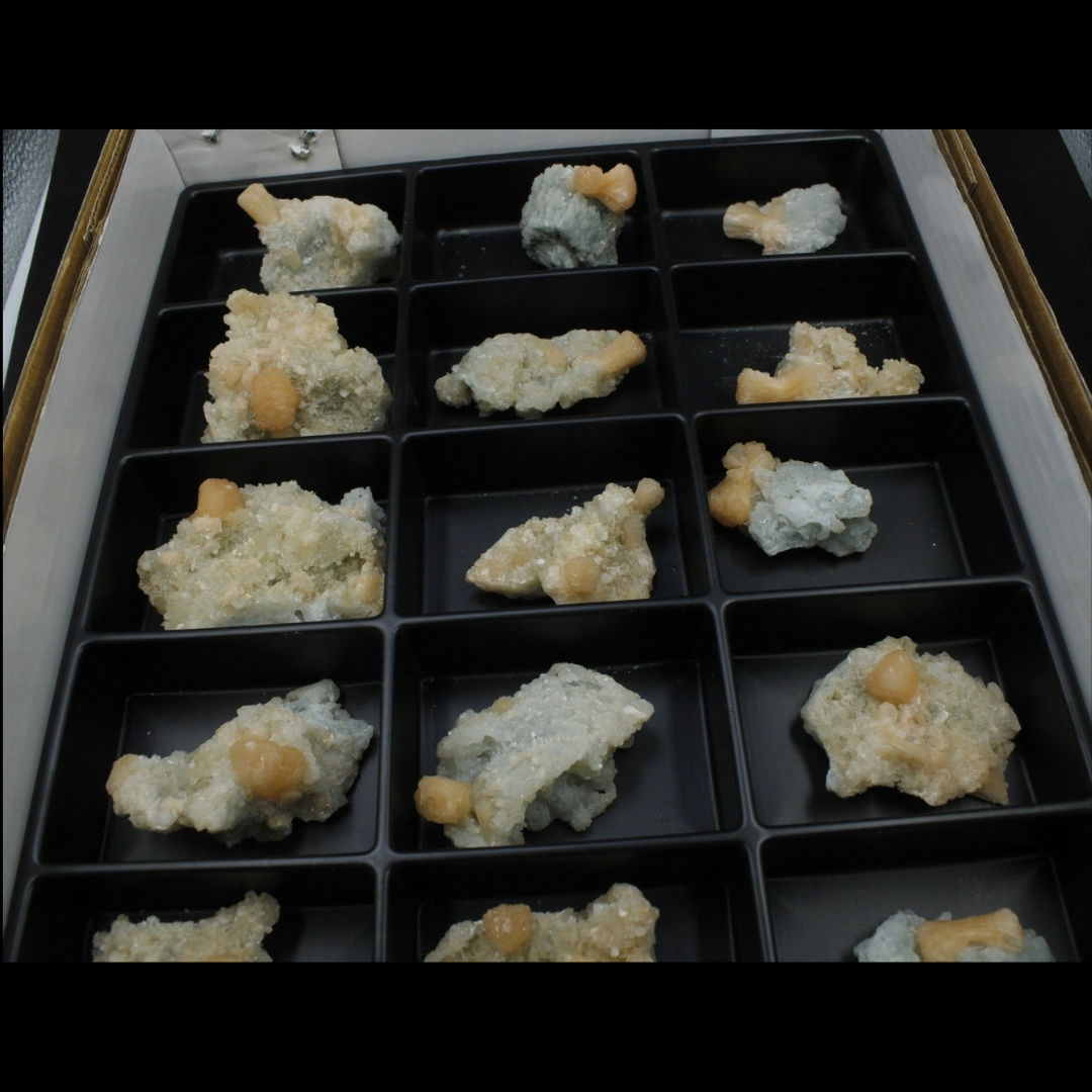 Natural Stilbite with Heulandite Crystal Lot – 18 PCS – Mineral Specimens from India