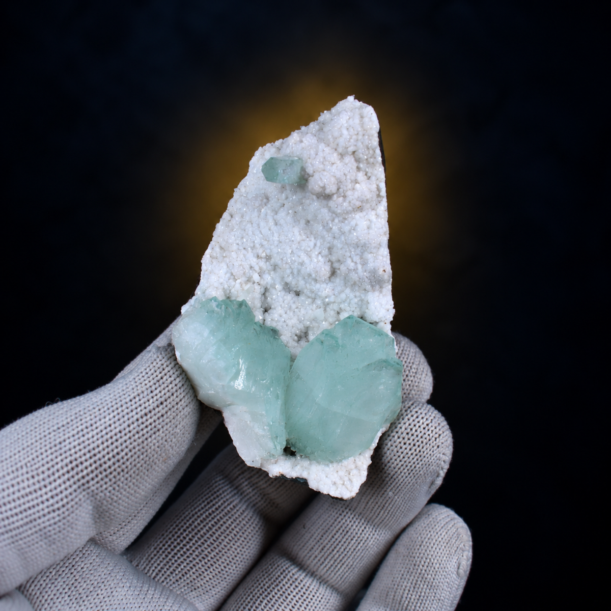 Natural Green Apophyllite with Stilbite on Matrix – 90 g