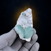 Natural Green Apophyllite with Stilbite on Matrix – 90 g