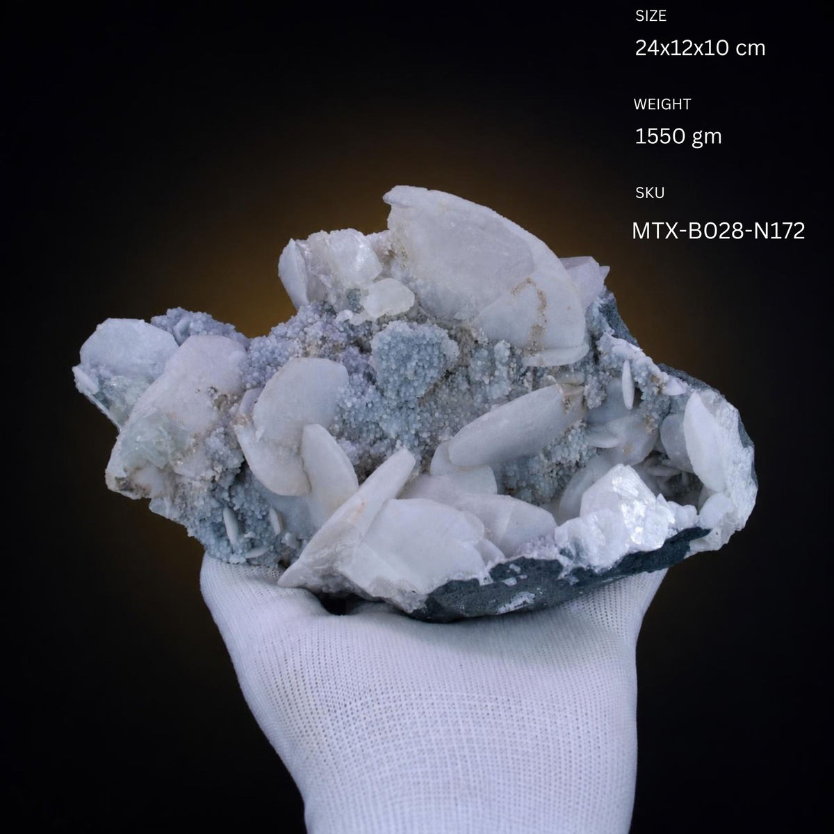 Natural Prehnite and Chalcedony Crystal Specimen  24 × 12 × 10 cm 1550 g