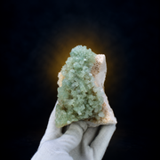Natural Green Apophyllite Flowers on White Stilbite Matrix – 460 g