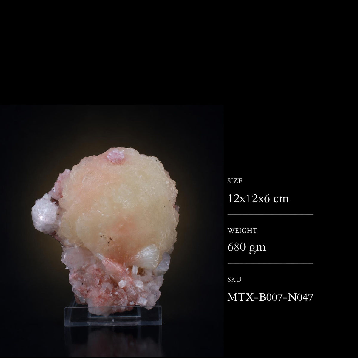 Botryoidal Bladed Stilbite with Heulandite · 680 g · 12 × 12 × 6 cm