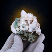 Natural Green Apophyllite with Stilbite on Matrix – 90 g