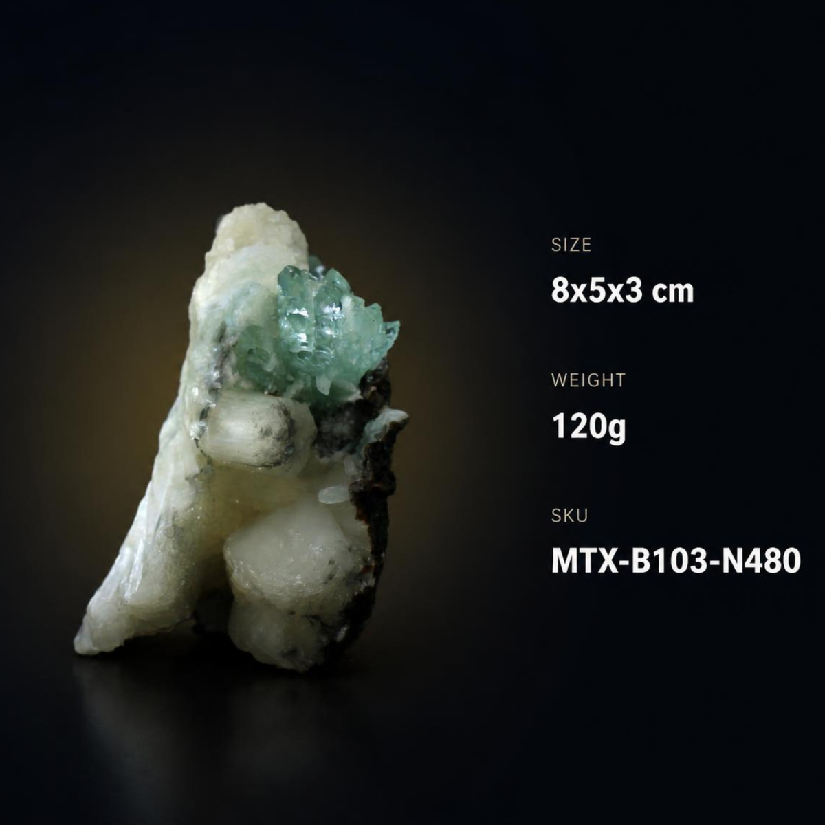 Green Apophyllite with Stilbite on Matrix – Natural Mineral Specimen