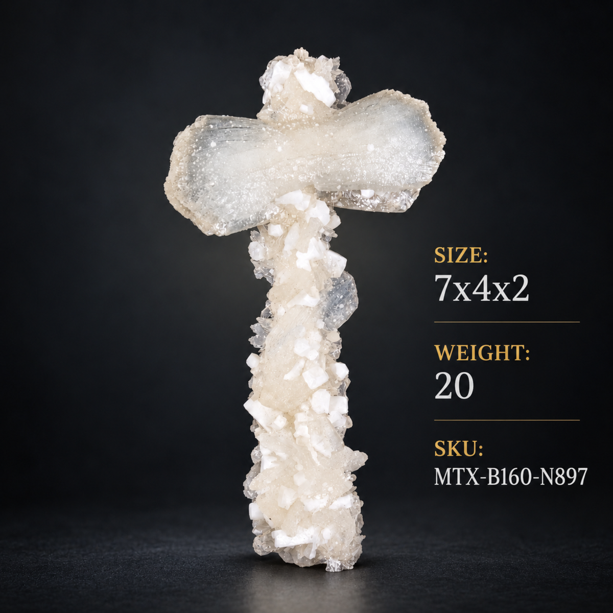 Natural Stilbite with Heulandite Crystal Cluster – 20 g