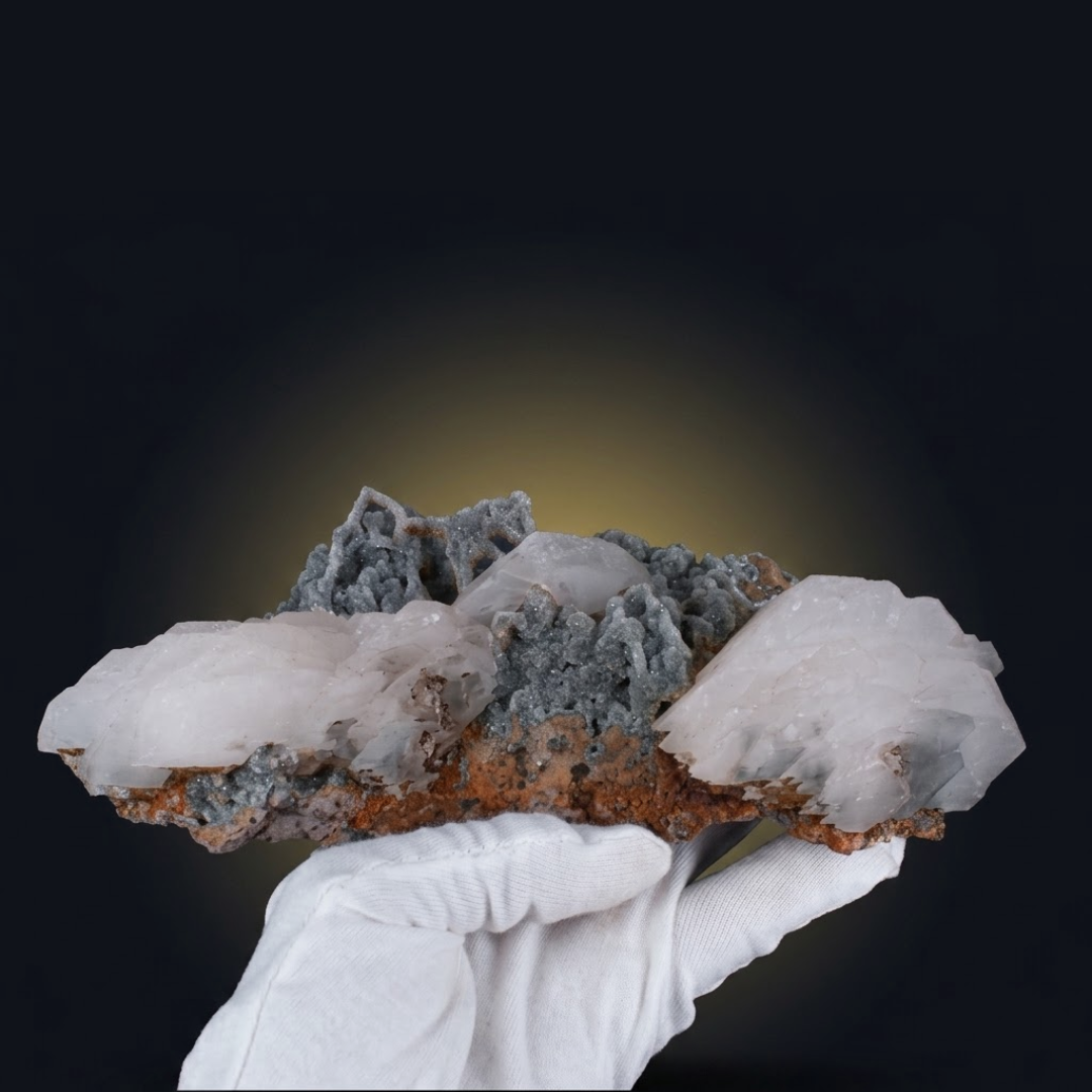Stilbite and Heulandite and Chalcedony specimen — India, 1000 g.