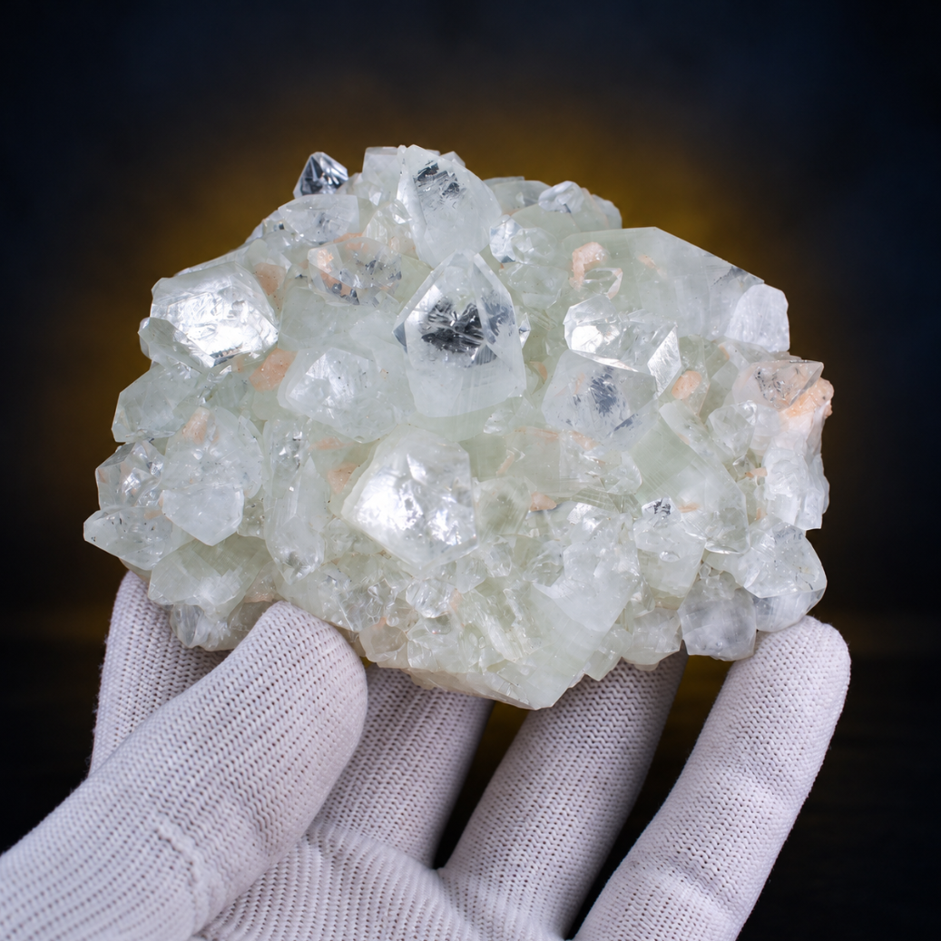 Natural Apophyllite with Heulandite Matrix Crystal Specimen – India