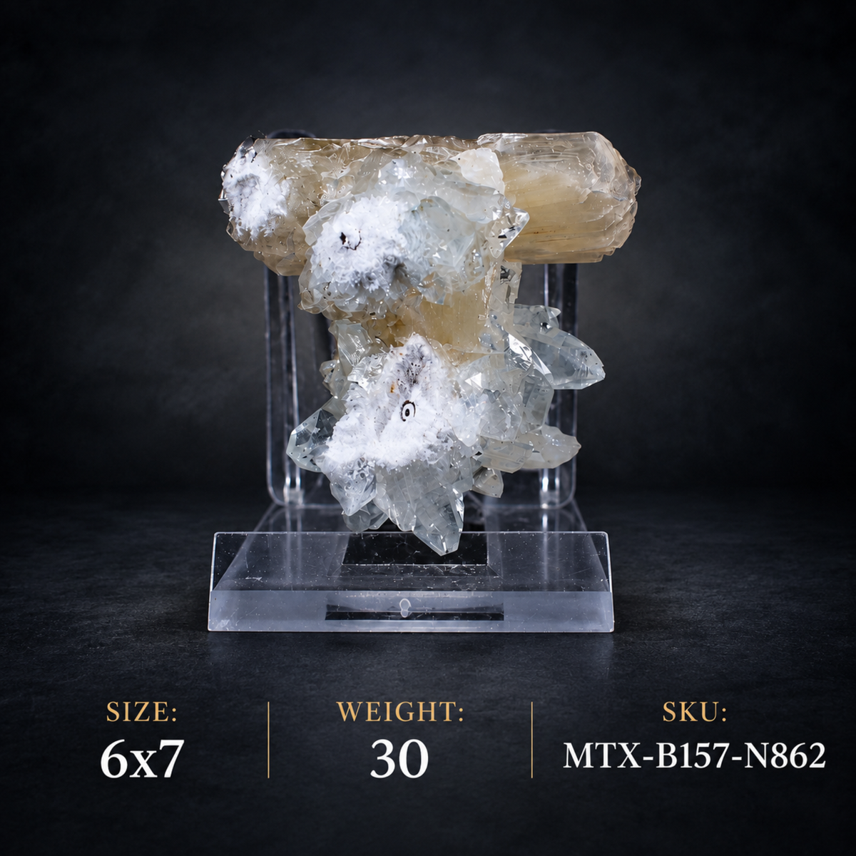 Natural Apophyllite with Stilbite Crystal Cluster – 30 g