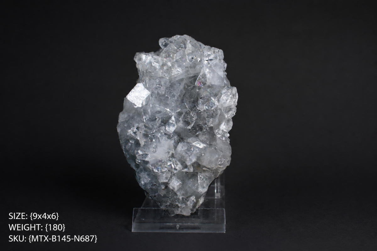 Tabular to Prismatic Apophyllite Crystal Cluster · 180 g · 9 × 4 × 6 cm