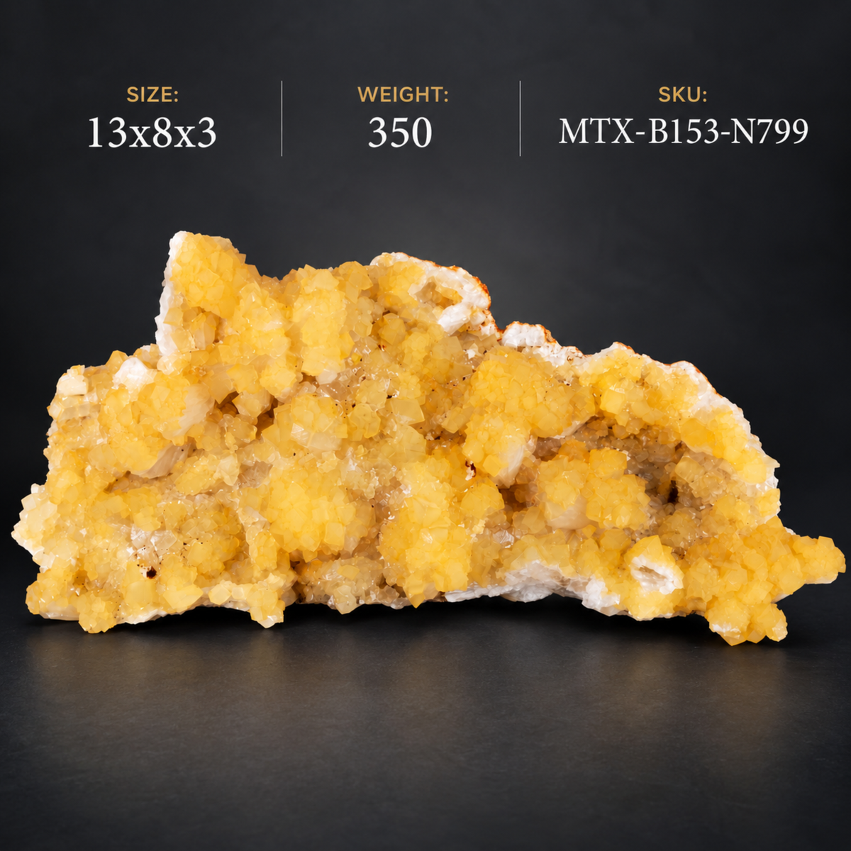 Natural Orange Calcite with White Stilbite Crystal Cluster – 350 g