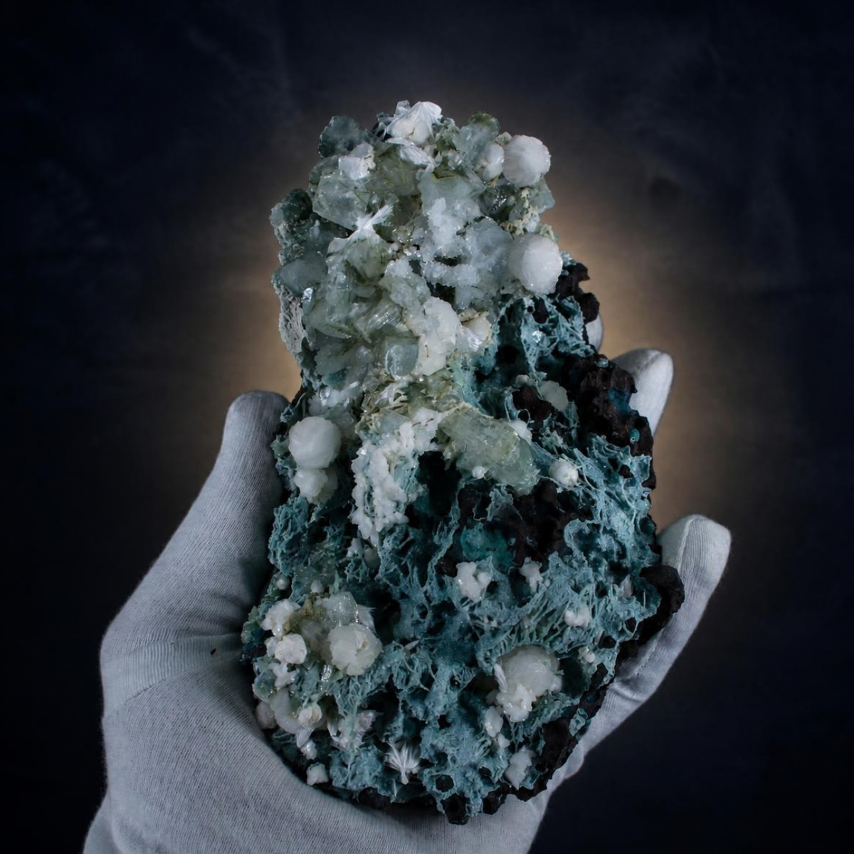 Natural Anandalite with Heulandite Crystal Specimen – India