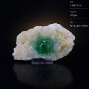 Natural Green Apophyllite with Stilbite Crystal Matrix Mineral Specimen from India 390 gm 13 × 8 × 3 cm