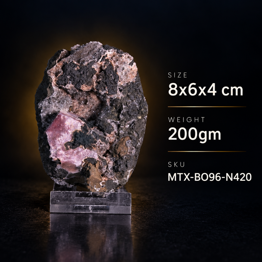 Natural Pink Calcite Crystal Mineral Specimen – India