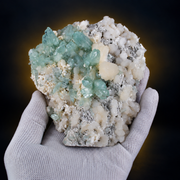 Natural Green Apophyllite with Mordenite Heulandite Crystal Specimen – India