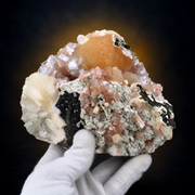 Natural Heulandite &amp; Stilbite Crystals on Chalcedony – 1500g