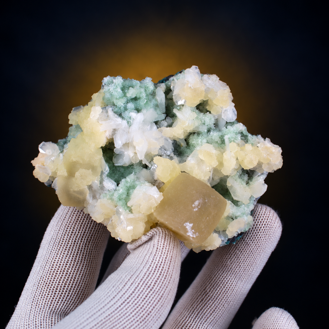 Natural Stilbite with Calcite Mineral Specimen – 120g