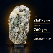 Natural Green Apophyllite with Heulandite Matrix Scolecite