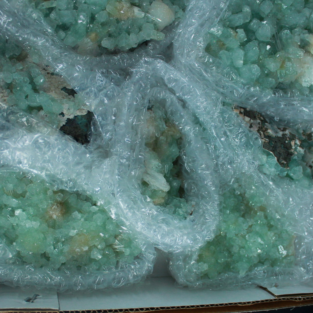 Natural Green Apophyllite, Stilbite with Heulandite Crystal Lot – 10 Pieces from India