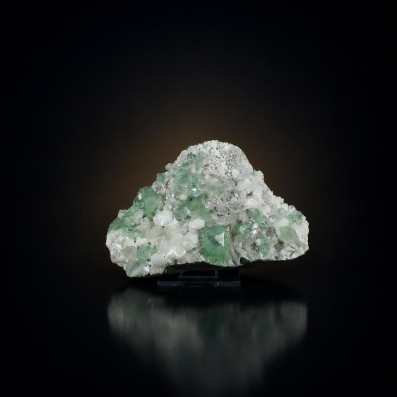 Green Tabular Apophyllite with White Mordenite | 266 g | 10 × 8 × 3 cm