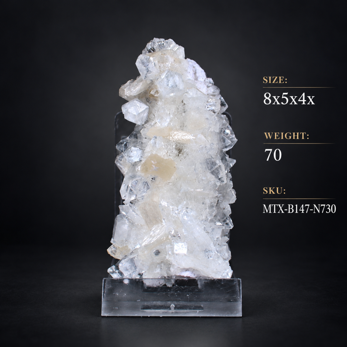 Stilbite & Apophyllite Crystal Cluster | 8 × 5 × 4 cm | 100 g