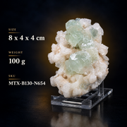 Natural Green Apophyllite with Stilbite Mineral Specimen – 100g