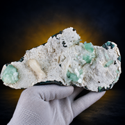 Natural Green Apophyllite with Heulandite Crystal Specimen – India